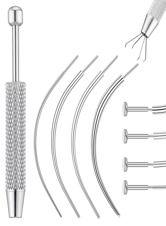 Threlaco Piercing Taper Ball Grabber Tools Kit for Changing Jewelry 14G 16G 18G 20G Stainless Steel Body Piercing Tool for Changing Jewelry Threadless Curved Insertion Pin for Ear Nose Navel Lip Eyebrow - Image 1